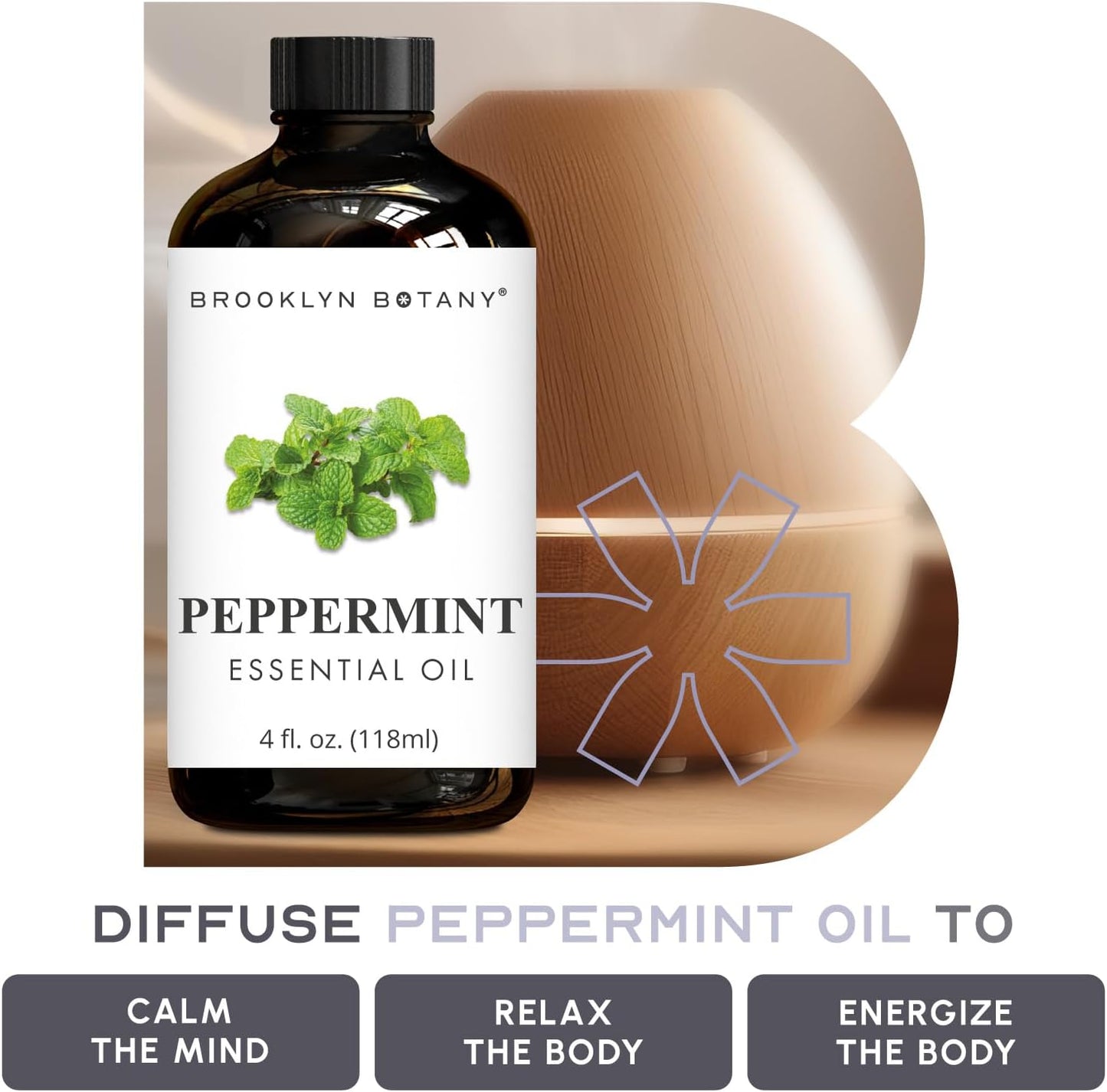 Peppermint Essential Oil – 100% Pure and Natural – Therapeutic Grade Essential Oil with Dropper - Peppermint Oil for Aromatherapy and Diffuser - 4 Fl. OZ