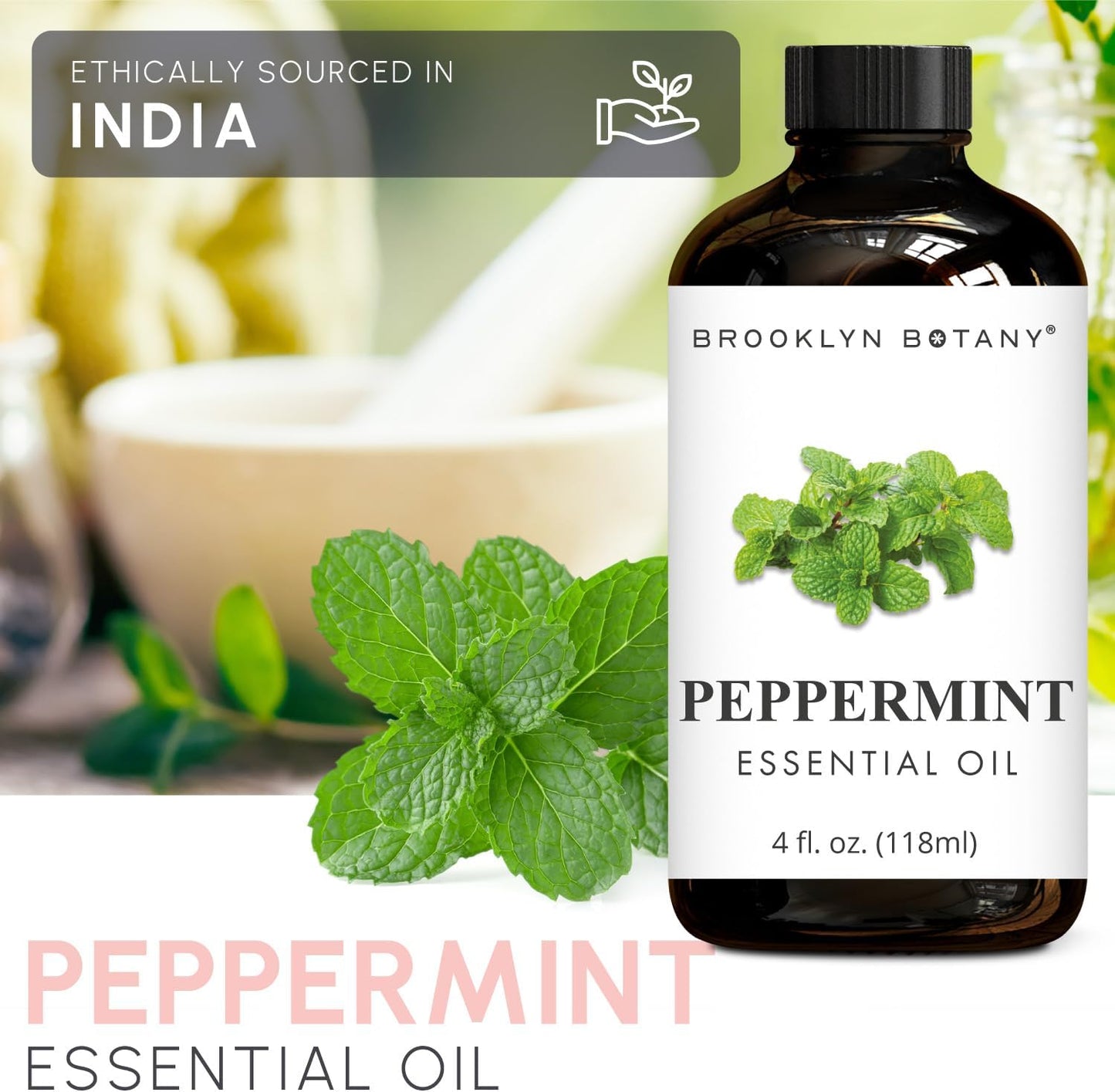 Peppermint Essential Oil – 100% Pure and Natural – Therapeutic Grade Essential Oil with Dropper - Peppermint Oil for Aromatherapy and Diffuser - 4 Fl. OZ