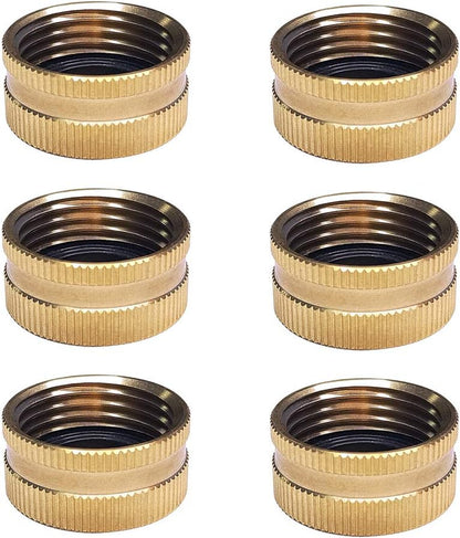 Garden Hose Cap with Washer Brass Hose End Garden Hose Connector Brass Cap 3/4" NH 6Pcs Garden Hose Female Fitting Cap